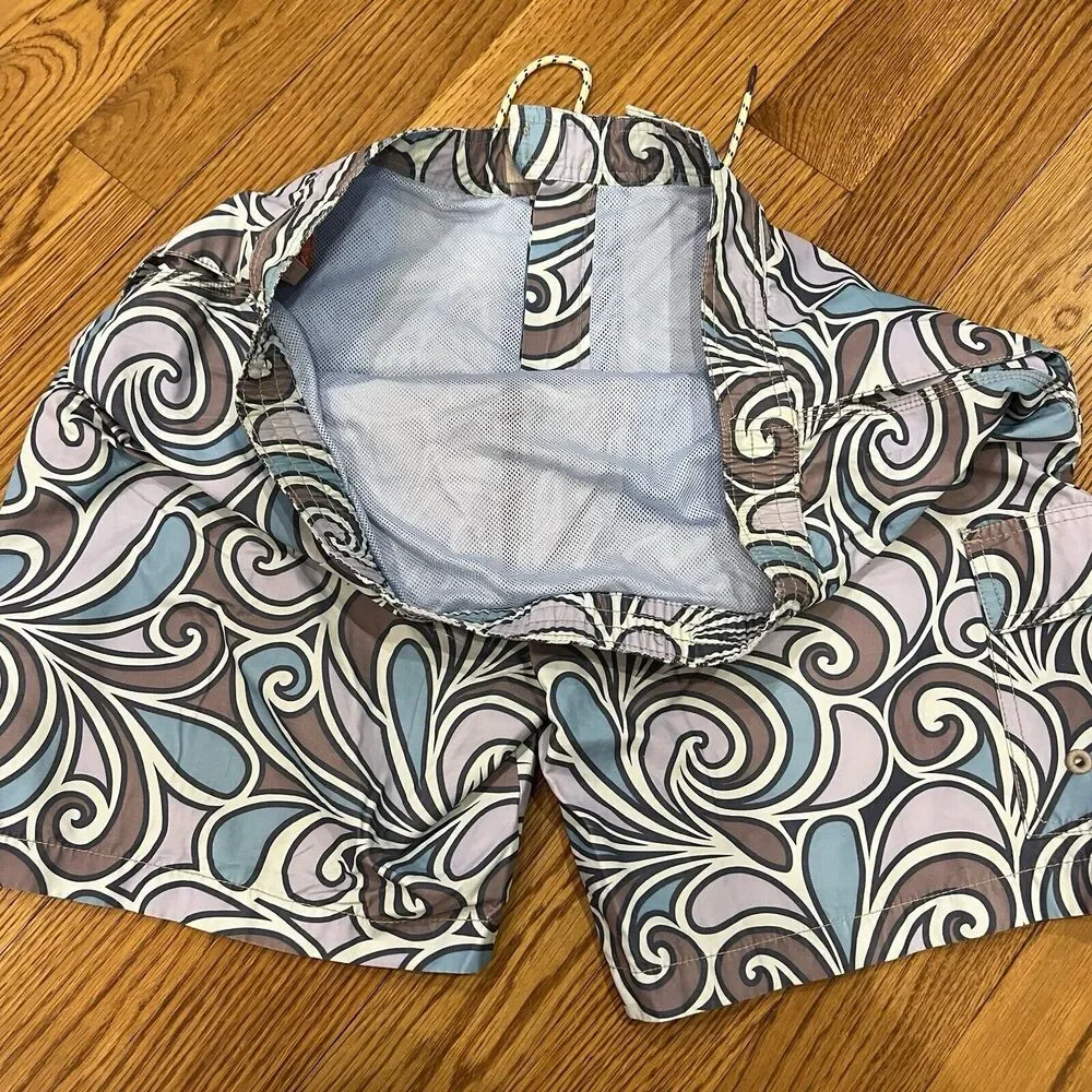 TOMMY BAHAMA Relax‎ Sailfish Logo Print Swim Trunks Teal/Turquoise SZ XL